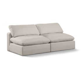 Meridian Furniture Comfy Beige Fabric Loveseat