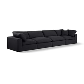 Meridian Furniture Comfy Black 4pc Modular Sectional