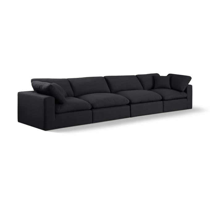 Meridian Furniture Comfy Black 4pc Modular Sectional MRD-187BLACK-S158