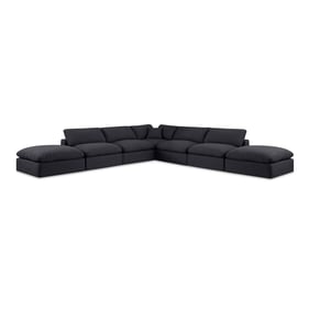 Meridian Furniture Comfy Black Fabric 7pc Sectional