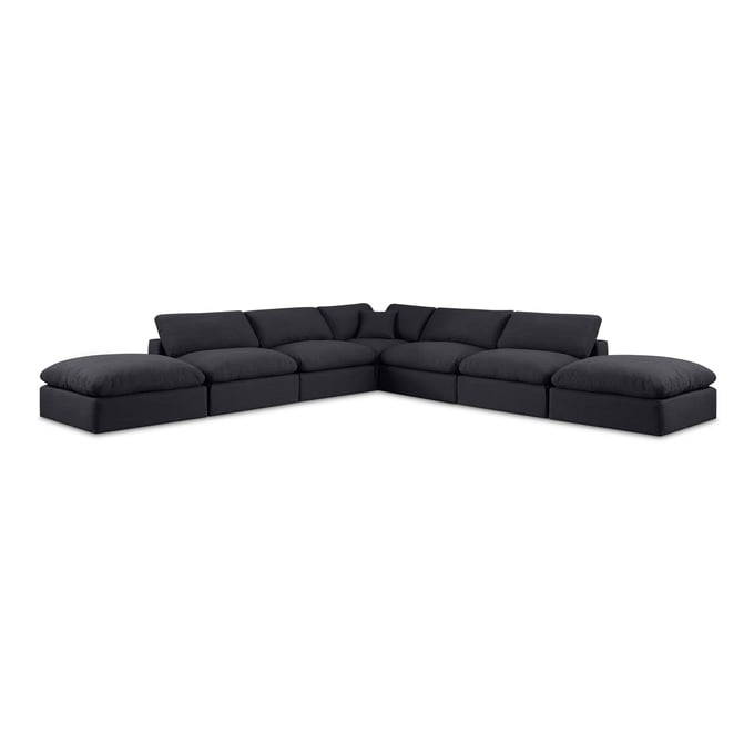 Meridian Furniture Comfy Black Fabric 7pc Sectional MRD-187BLACK-SEC7C