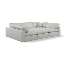 Meridian Furniture Comfy Cream Fabric 6pc Sectional