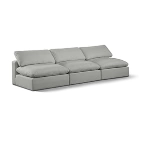 Meridian Furniture Comfy Grey Fabric Armless Sofa