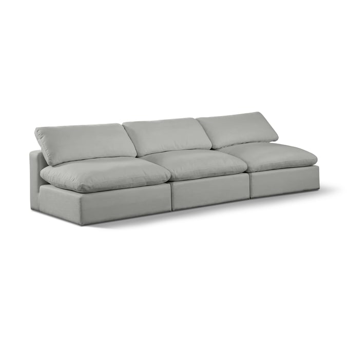 Meridian Furniture Comfy Grey Fabric Armless Sofa MRD-187GREY-S117