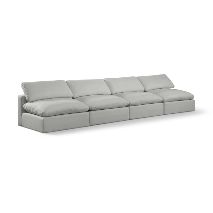 Meridian Furniture Comfy Grey Fabric Armless Sectional MRD-187GREY-S156