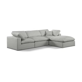 Meridian Furniture Comfy Grey Fabric 4pc Modular Sectional