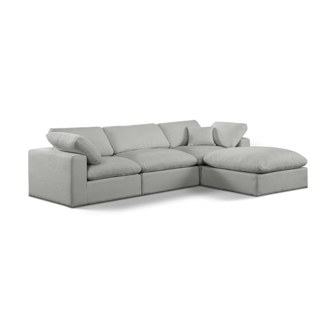 Meridian Furniture Comfy Grey Fabric 4pc Modular Sectional MRD-187GREY-SEC4A