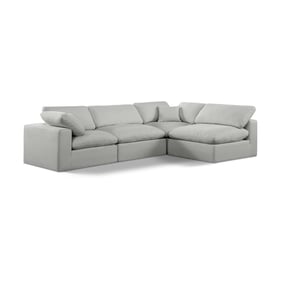 Meridian Furniture Comfy Grey Fabric 4pc Sectional