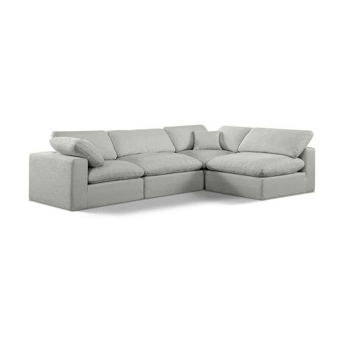 Meridian Furniture Comfy Grey Fabric 4pc Sectional MRD-187GREY-SEC4B