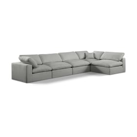 Meridian Furniture Comfy Grey Fabric Contemporary Sectional