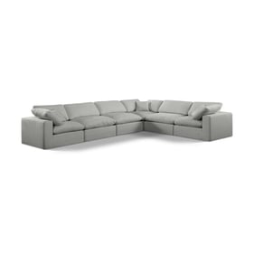 Meridian Furniture Comfy Grey Fabric 6pc Modular Sectional