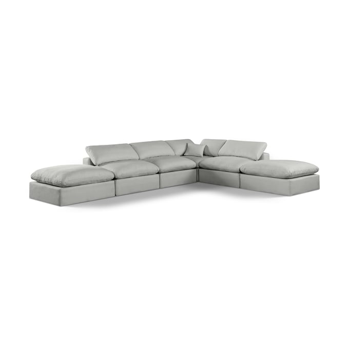 Meridian Furniture Comfy Grey 6pc Modular Sectional MRD-187GREY-SEC6E