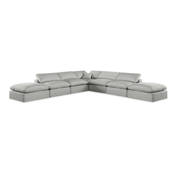 Meridian Furniture Comfy Grey Fabric 7pc Sectional MRD-187GREY-SEC7C