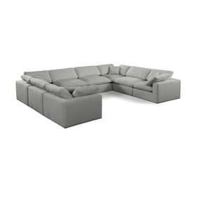 Meridian Furniture Comfy Grey Fabric 8pc Sectional