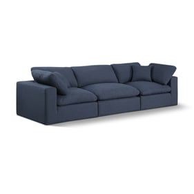 Meridian Furniture Comfy Navy Fabric Sofa