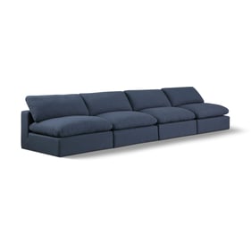 Meridian Furniture Comfy Navy Fabric Armless Sectional