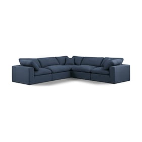 Meridian Furniture Comfy Navy Fabric 5pc Sectional