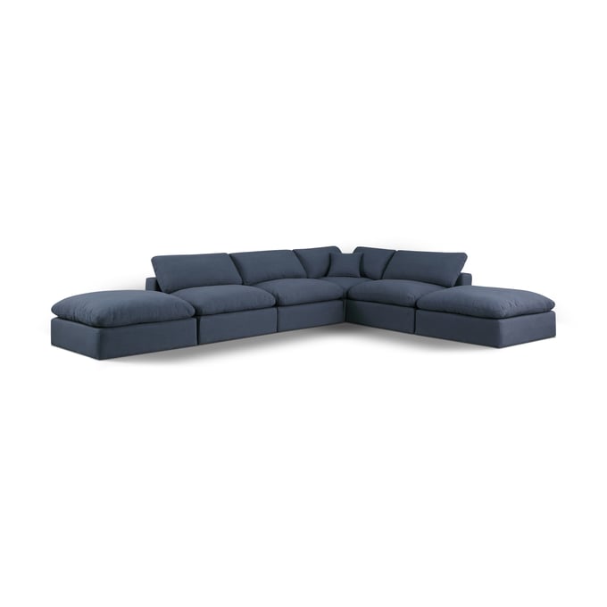 Meridian Furniture Comfy Navy 6pc Modular Sectional MRD-187NAVY-SEC6E