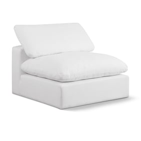 Meridian Furniture Comfy White Fabric Modular Armless Chair