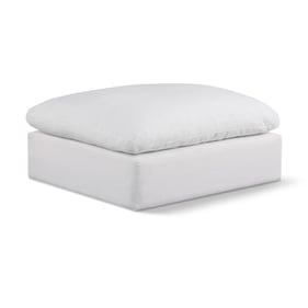 Meridian Furniture Comfy White Fabric Modular Ottoman