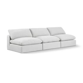 Meridian Furniture Comfy White Fabric Armless Sofa