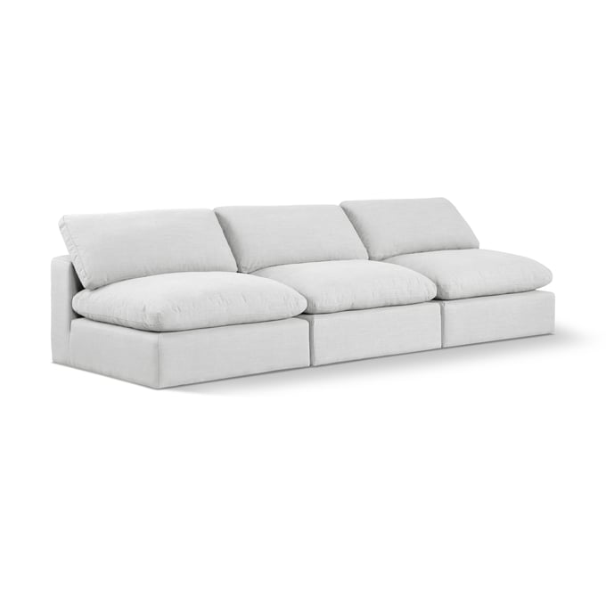 Meridian Furniture Comfy White Fabric Armless Sofa MRD-187WHITE-S117