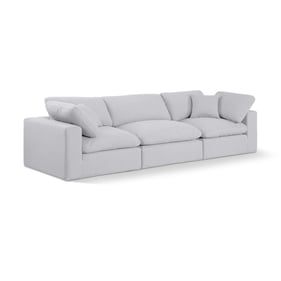 Meridian Furniture Comfy White Fabric Sofa