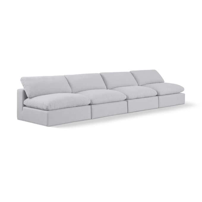 Meridian Furniture Comfy White Fabric Armless Sectional MRD-187WHITE-S156