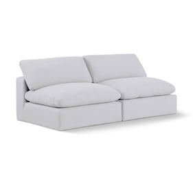 Meridian Furniture Comfy White Fabric Loveseat