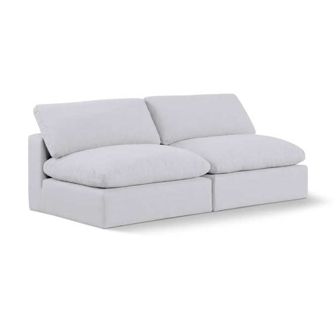 Meridian Furniture Comfy White Fabric Loveseat MRD-187WHITE-S78