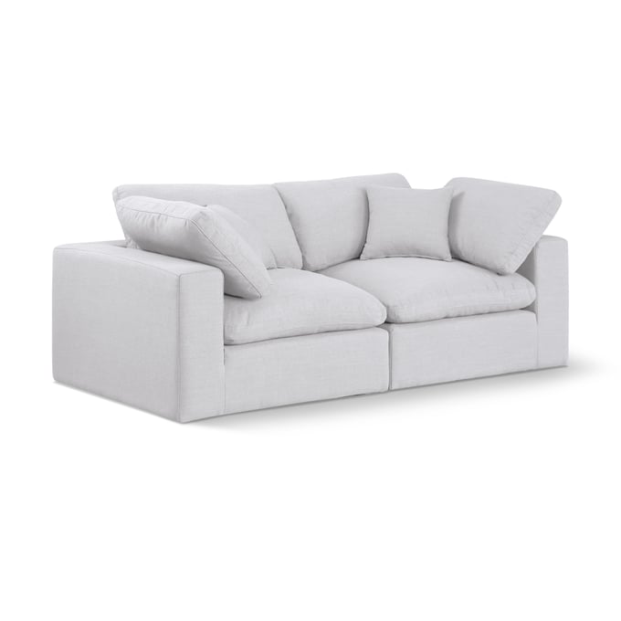 Meridian Furniture Comfy White Fabric Modular Sofa MRD-187WHITE-S80