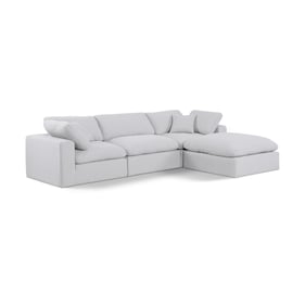 Meridian Furniture Comfy White Fabric 4pc Modular Sectional