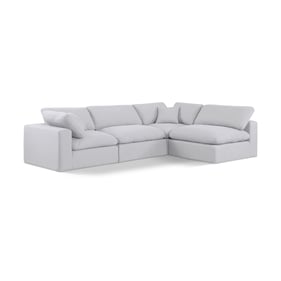 Meridian Furniture Comfy White Fabric 4pc Sectional