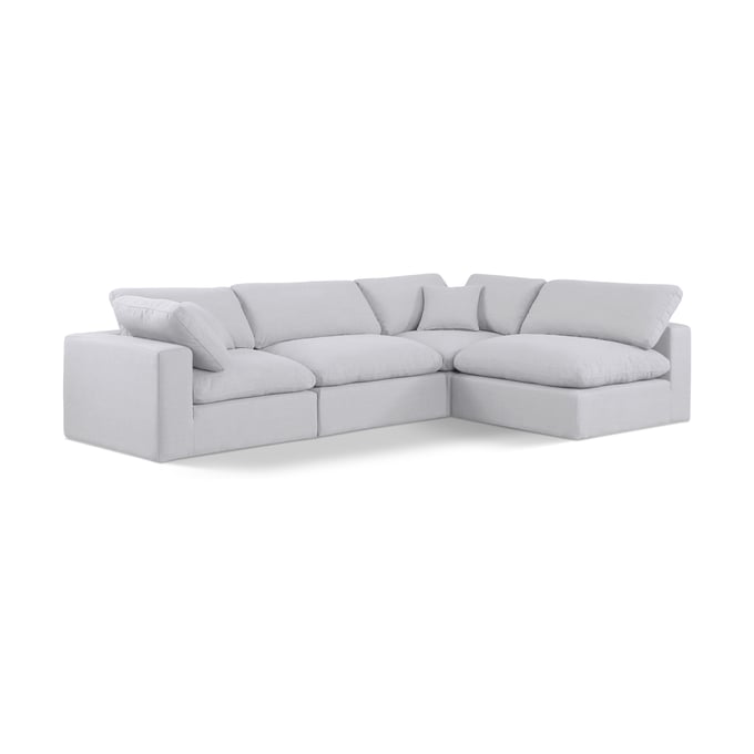 Meridian Furniture Comfy White Fabric 4pc Sectional MRD-187WHITE-SEC4B