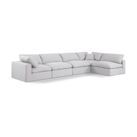 Meridian Furniture Comfy White Fabric Contemporary Sectional