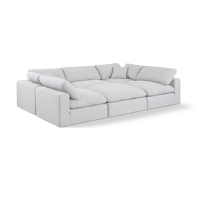 Meridian Furniture Comfy White Fabric 6pc Sectional