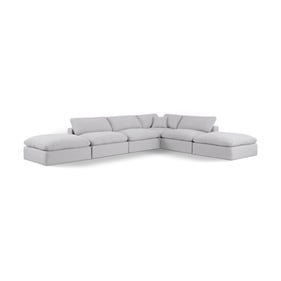 Meridian Furniture Comfy White 6pc Modular Sectional