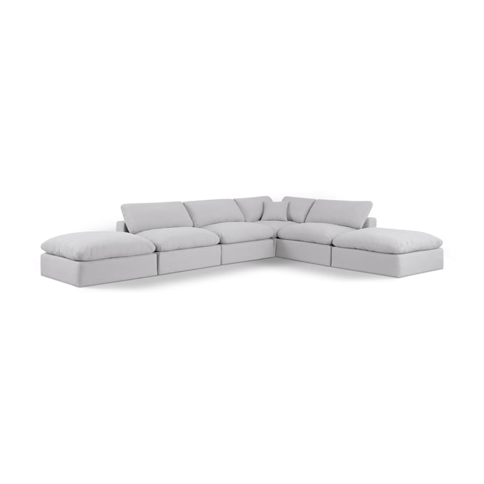 Meridian Furniture Comfy White 6pc Modular Sectional MRD-187WHITE-SEC6E