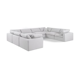 Meridian Furniture Comfy White Fabric 8pc Sectional