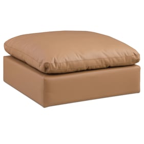 Meridian Furniture Comfy Cognac Vegan Leather Modular Ottoman