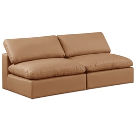 Meridian Furniture Comfy Cognac Vegan Leather Loveseat