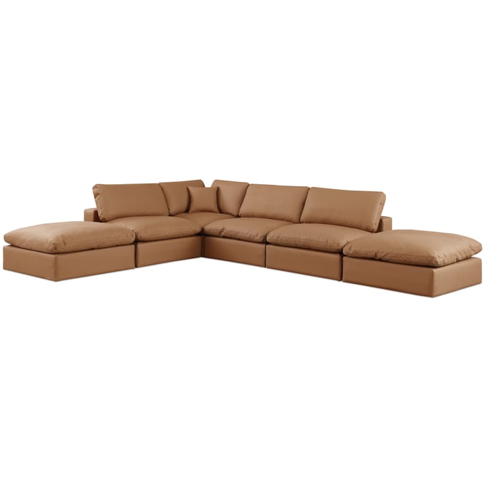 Meridian Furniture Comfy Cognac Modular 6pc Sectional MRD-188COGNAC-SEC6E