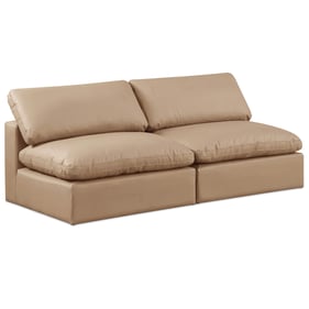 Meridian Furniture Comfy Tan Vegan Leather Loveseat