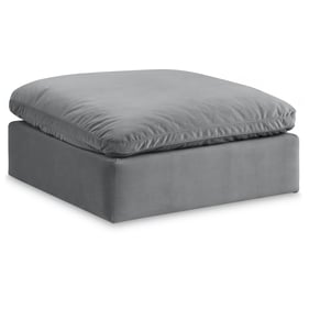 Meridian Furniture Comfy Grey Velvet Modular Ottoman