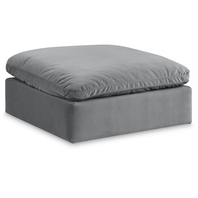 Meridian Furniture Comfy Grey Velvet Modular Ottoman MRD-189GREY-OTT