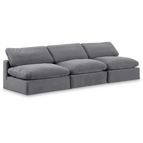 Meridian Furniture Comfy Grey Velvet Armless Sofa