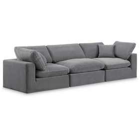 Meridian Furniture Comfy Grey Velvet Sofa