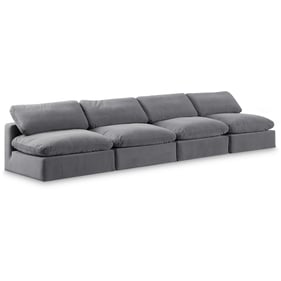 Meridian Furniture Comfy Grey Velvet Armless Sectional