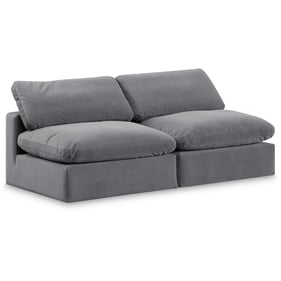 Meridian Furniture Comfy Grey Velvet Loveseat