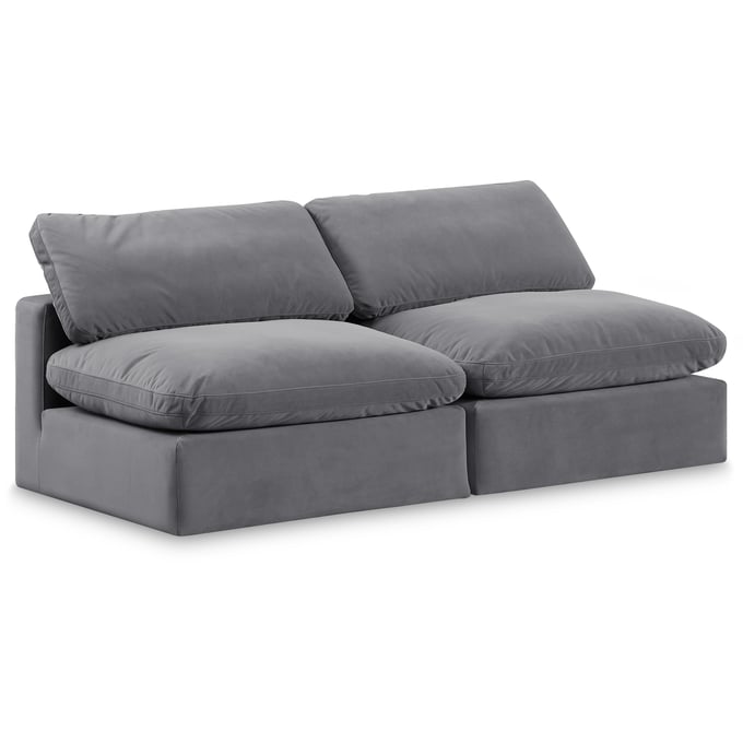 Meridian Furniture Comfy Grey Velvet Loveseat MRD-189GREY-S78